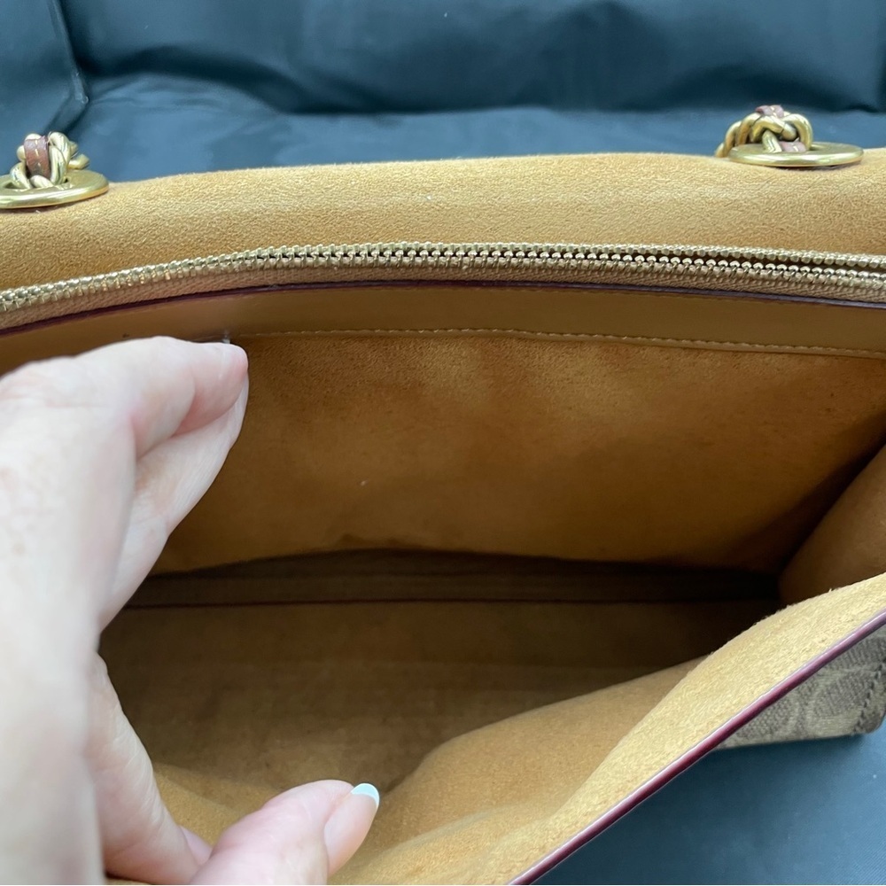Coach Parker Color block Signature Pebbled leather with Tea Rose appliqué - Picture 14 of 15